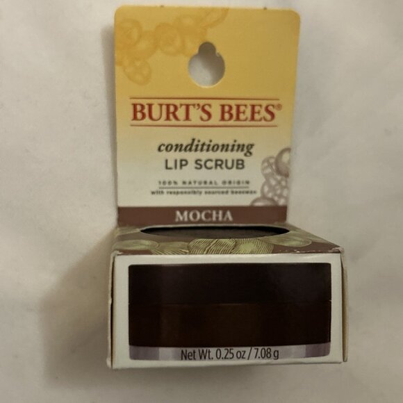 Burt's Bees Conditioning Lip Scrub Scrub Mocha new full size jar 0.25 oz soft - Picture 1 of 6